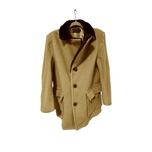 Pendleton Heavyweight Fur Collar Overcoat Sz 42 Men